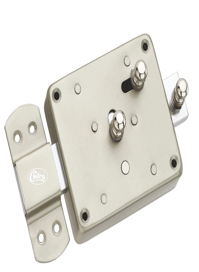 Chitra Steel Pin Cylinder Inter Lock 3 Turn Main Door 6 Lever Lock with 3 Brass Ultra Keys - Image 1